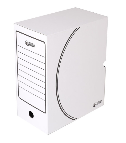3_Короб архивный А4 150мм, клапан, гофрокартон, белый