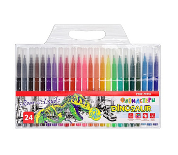 Фломастеры 24 цвета PROF-PRESS Dino roar
