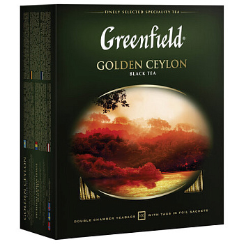 Чай пакетированный GREENFIELD Golden Ceylon, черный, 100п*2г, 0581