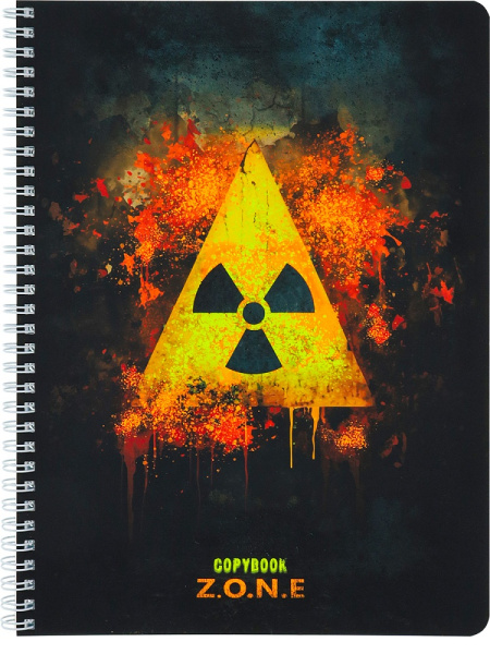 Тетрадь А4 96л клетка, гребень COLLEZIONE Опасная зона-1