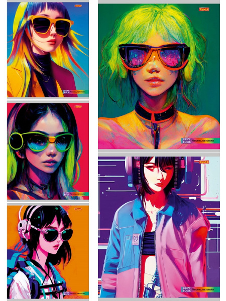 Тетрадь А5 48л клетка, скоба REMIX Кислотные оттенки, ассорти