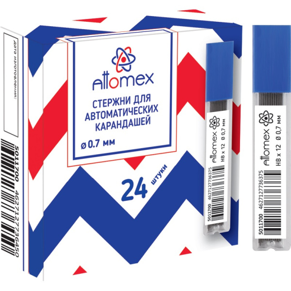 Грифели 0,7мм HB Attomex, 12шт