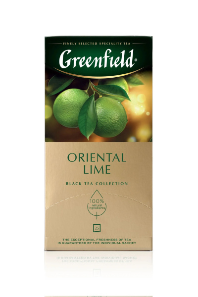 Чай пакетированный GREENFIELD Oriental Lime, черный, с лаймом, 25п_2г