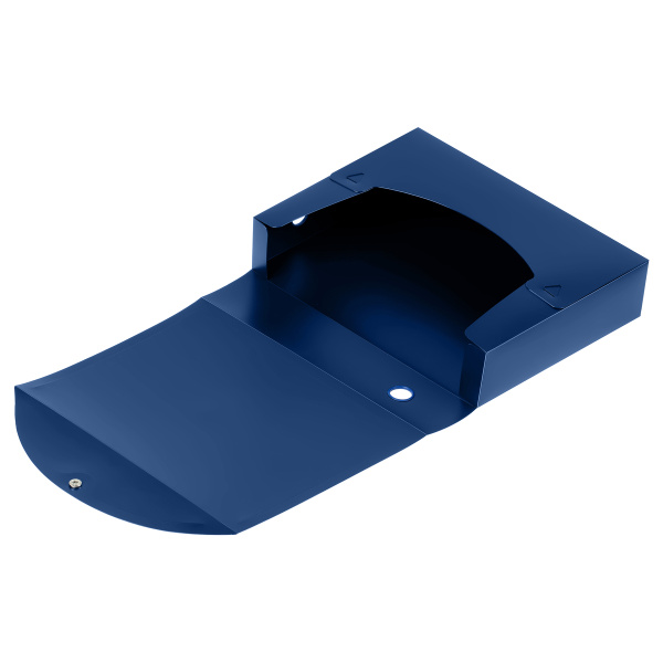 3_Короб архивный А4 75мм, на кнопке, пластик OfficeSpace, синий