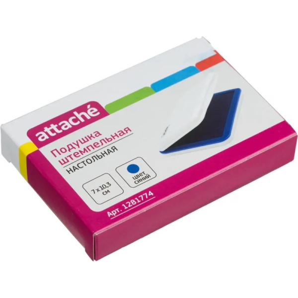 4_Штемпельная подушка 70_103мм Attache, синяя