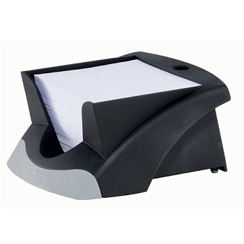 Подставка для бумажного блока 90*90*90мм Durable, 500 листов в комплекте, пластиковая, черная