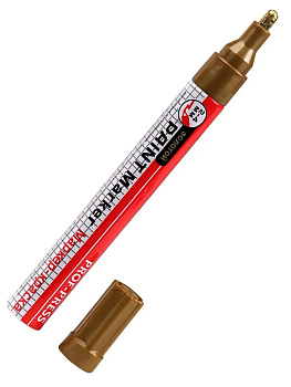 Маркер-краска лаковый (paint marker) PROF-PRESS 2мм, золотой