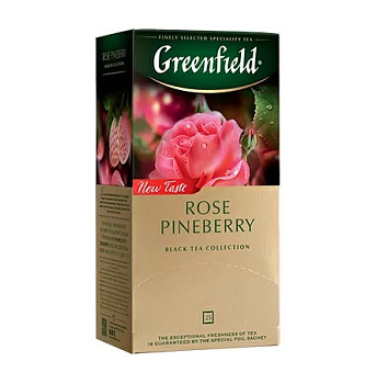 Чай пакетированный GREENFIELD Rose Pineberry, роза и клубника, 25п*2г