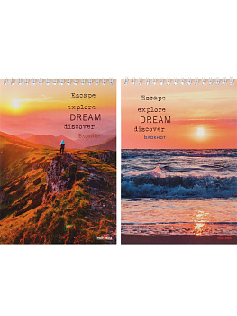 Блокнот А5 60л клетка, гребень PROF-PRESS Пейзажи мечты, ассорти