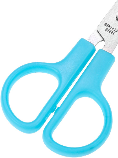 5_Ножницы 120мм PROF-PRESS с футляром для лезвий, голубые