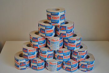 Туалетная бумага на втулке МИЛЕЯ 40м, 1-слойная