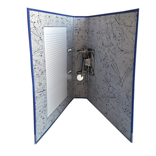 2_Папка-регистратор PP корешок 50мм, ламинированная, с металлическим кантом, разборная, синяя