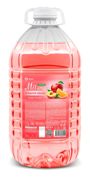Мыло жидкое 5л GRASS Milana Fresh Fruits, ПЭТ