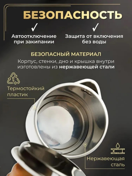 8_Чайник LYKAS, 2,3л, 1850Вт, закрытый нагревательный элемент, белый