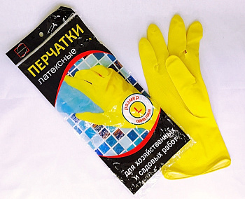 Перчатки латексные L с х/б напылением КП