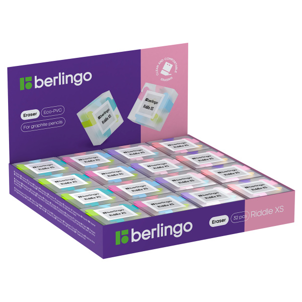 3_Ластик для чернографитных карандашей 34_34_14мм Berlingo Riddle XS, ассорти
