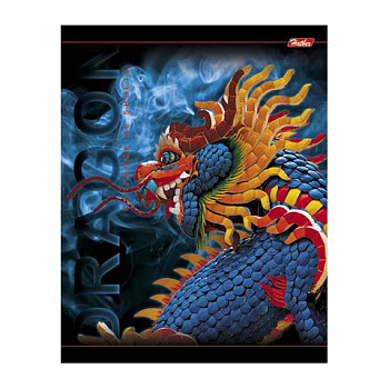 Тетрадь А5 80л клетка, гребень HATBER Dragon, ассорти