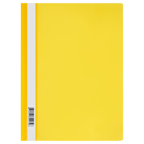 Папка-скоросшиватель СТАММ А4 пластик, прозрачный верхний лист, желтая