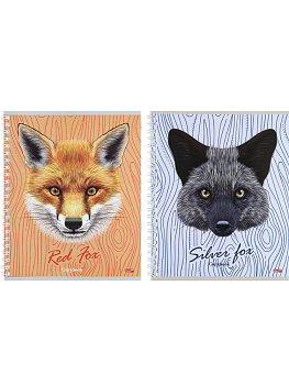 Тетрадь А5 48л клетка, гребень PROFIT Мордочки лис, ассорти