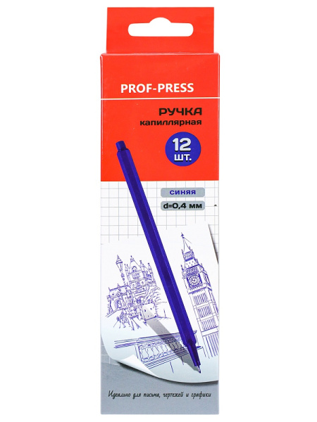 2_Ручка капиллярная 0,4мм СИНЯЯ PROF-PRESS