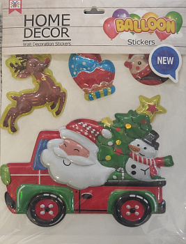 Новогодние оформительские наклейки Home Decor, 18*23см, пластик, ассорти