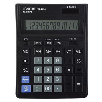 Калькулятор 14 разрядов deVENTE DD-4424, 153*199*30мм, двойное питание