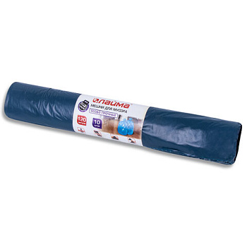 Мешки для мусора 120л, 70*110см 40мкм, в рулоне 10шт ПВД ЛАЙМА