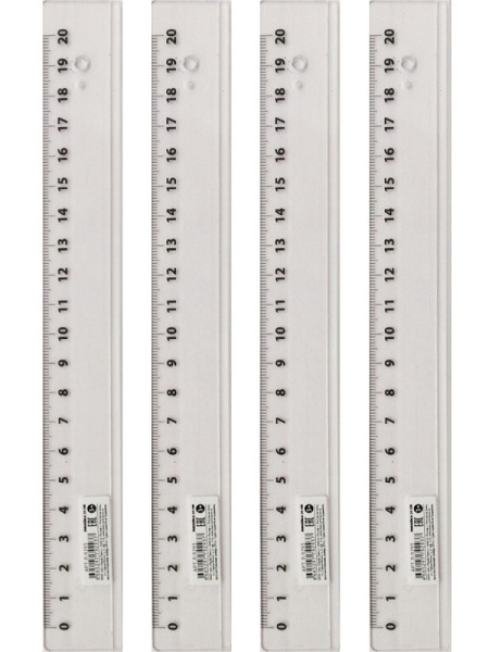 2_Линейка 20см пластиковая PROF-PRESS, прозрачная